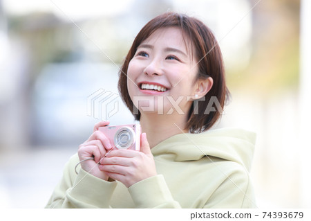 A woman taking a picture 74393679