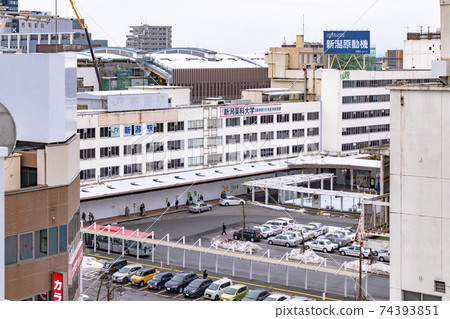 Bandai Exit of Niigata Station where the removal work of the station building has started 74393851