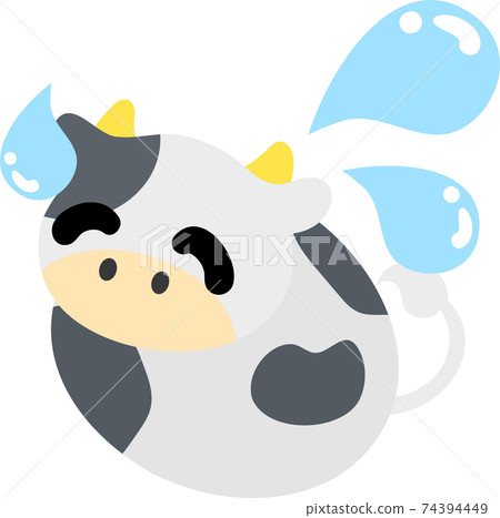Illustration of a cow that looks like a stuffed animal that gets cold sweat and rushes Illustration of a cow that looks like a stuffed animal that gets cold sweat and rushes 74394449