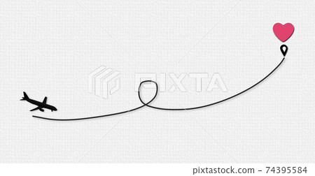 Love airplane route, funny design Love airplane route, funny design 74395584