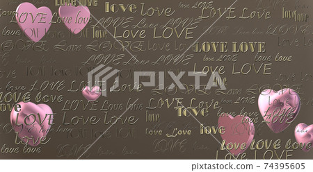 Gold text LOVE on dark pastel background Gold text LOVE on dark pastel background 74395605