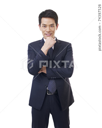 portrait of a young asian businessman, isolated on white 74397526
