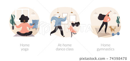 Stay active amid quarantine abstract concept vector illustrations. Stay active amid quarantine abstract concept vector illustrations. 74398478