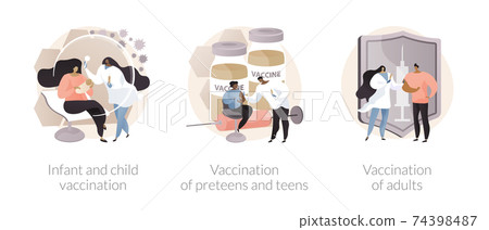 Infectious diseases prevention abstract concept vector illustrations. Infectious diseases prevention abstract concept vector illustrations. 74398487