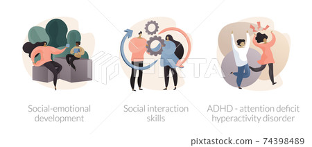 Kids emotional management abstract concept vector illustrations. 74398489