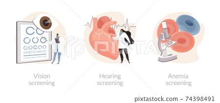 Pediatric checkup abstract concept vector illustrations. Pediatric checkup abstract concept vector illustrations. 74398491