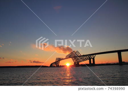 Tokyo Gate Bridge at sunset Tokyo Gate Bridge at sunset 74398990