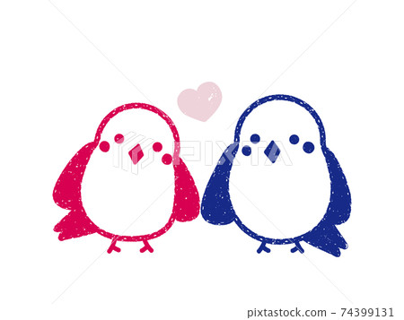 A simple sticker of a good friend bird couple A simple sticker of a good friend bird couple 74399131