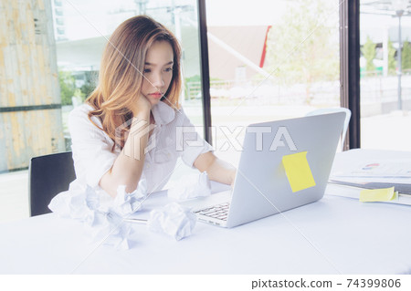 Emotion edgy on face 74399806