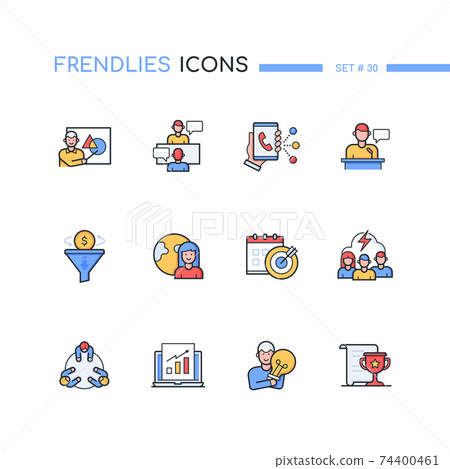 Business training - modern line design style icons set Business training - modern line design style icons set 74400461