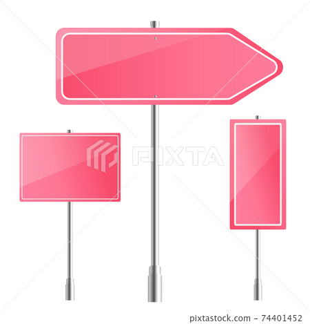 Blank pink road sign - Stock Illustration [74401452] - PIXTA