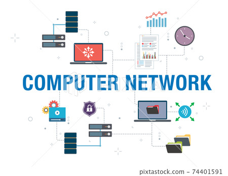 Network Design Computer Lab Icon Computer network concept with icon design in... - Stock Illustration ...