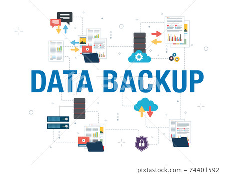 Data backup concept with icon design in vector. - Stock Illustration ...