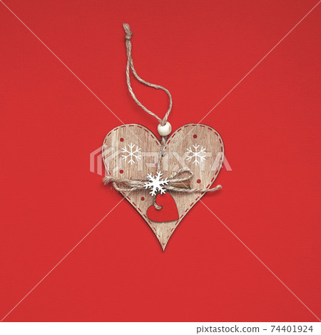 Valentine's Day Square concept with white hearts on red background 74401924
