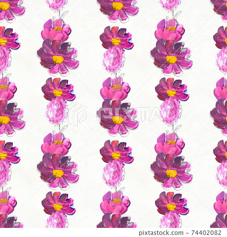 Seamless pattern with flowers. Watercolor or acrylic painting. Hand drawn floral background. Seamless pattern with flowers. Watercolor or acrylic painting. Hand drawn floral background. 74402082