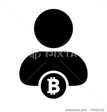 Cryptocurrency icon vector bitcoin blockchain with male person profile avatar for digital wallet in a glyph pictogram illustration Cryptocurrency icon vector bitcoin blockchain with male person profile avatar for digital wallet in a glyph pictogram illustration 74402142