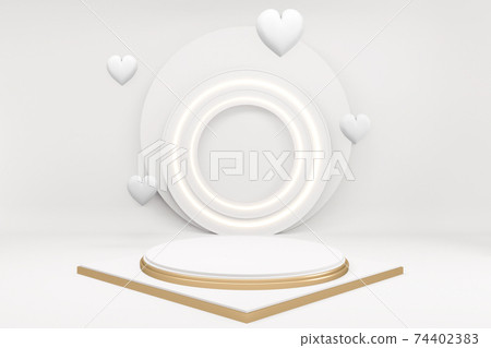 White podium minimal design product scene. 3d rendering White podium minimal design product scene. 3d rendering 74402383