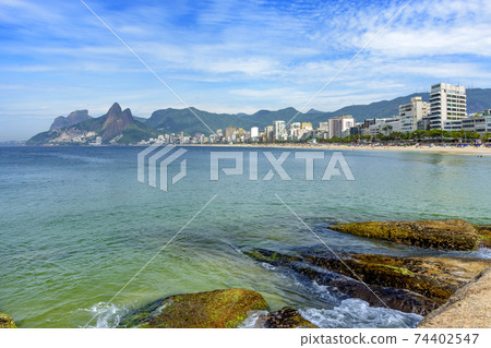 Ipanema beach in Rio de Janeiro at morning 74402547