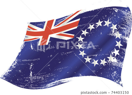 Cook Islands waving grunge flag 74403150