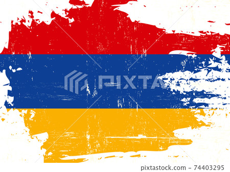 Scratched armenian flag 74403295