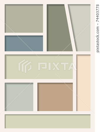 manga set storyboard layout template for rapidly create the comic book style. A4 design of paper ratio is fit for print out. Vector isolated neutral colors frame in paper cut  with the shadow inside 74403778