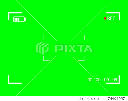 Green frame of included camera with video shooting parameters. Chroma key with viewfinder cross and resoluton photo quiality indicators. Green frame of included camera with video shooting parameters. Chroma key with viewfinder cross and resoluton photo quiality indicators. 74404967