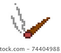 Smoking jamb of marijuana pixel icon. Burning cigarette with narcotic smoke. 74404988