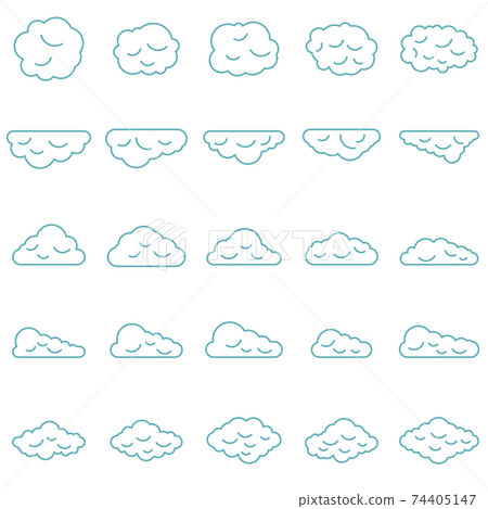 Clouds set in line style - Stock Illustration [74405147] - PIXTA