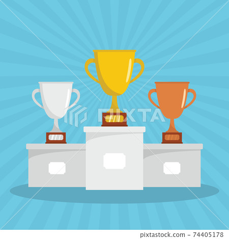 winners podium in flat style winners podium in flat style 74405178