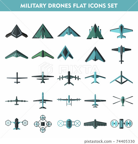 Set icons of drone isolated on white 74405330
