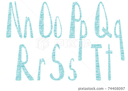 Latin hand drawn alphabet in sewing style 74408097