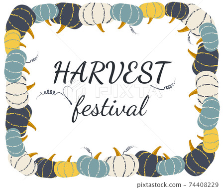 Vector pumpkin frame for harvest festival - Stock Illustration ...