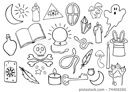 Big black magic vector icon set Big black magic vector icon set 74408260