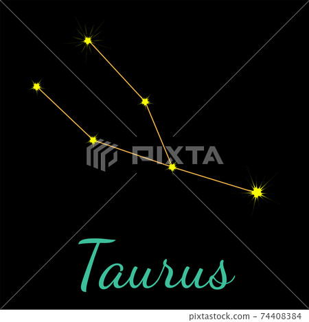Taurus vector constellation with stars and name Taurus vector constellation with stars and name 74408384