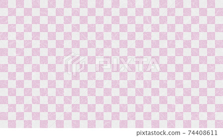 Japanese paper lattice pattern. Checkered pattern. Pink background Japanese paper lattice pattern. Checkered pattern. Pink background 74408611