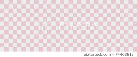 Japanese paper lattice pattern. Checkered pattern. Pink background 74408612