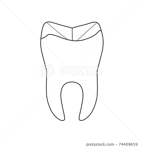 牙齒（線條藝術） 74409659