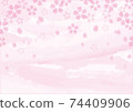 背景框架櫻花水彩[粉紅色] 01 74409906