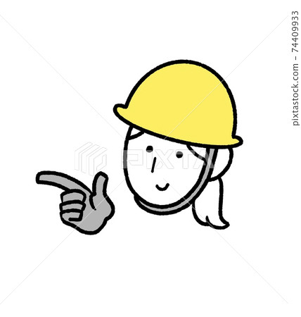 Civil engineering worker female face, hand icon illustration Civil engineering worker female face, hand icon illustration 74409933