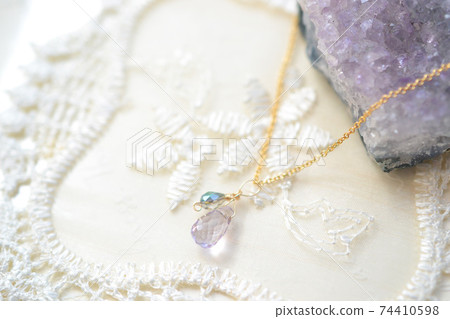 薰衣草紫水晶吊墜 74410598