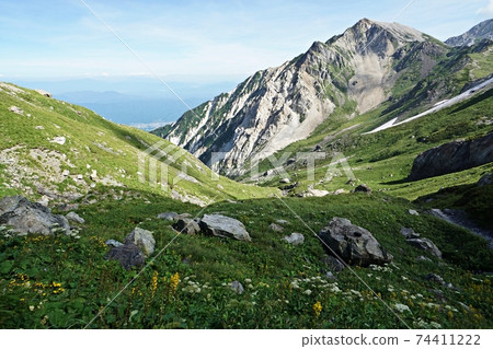Midsummer Mt. Shirouma Village-run Mt. Shirouma The scenery near the top dormitory and Mt. Shakushidake approaching 74411222