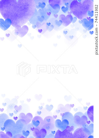 White Day Material An image of a watercolor blue / purple heart springing up from above and below like a flower Vertical background White Other colors available White Day Material An image of a watercolor blue / purple heart springing up from above and below like a flower Vertical background White Other colors available 74411982