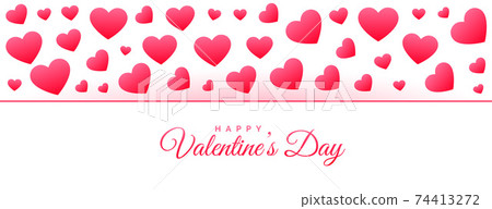 happy valentines day hearts pattern banner design happy valentines day hearts pattern banner design 74413272