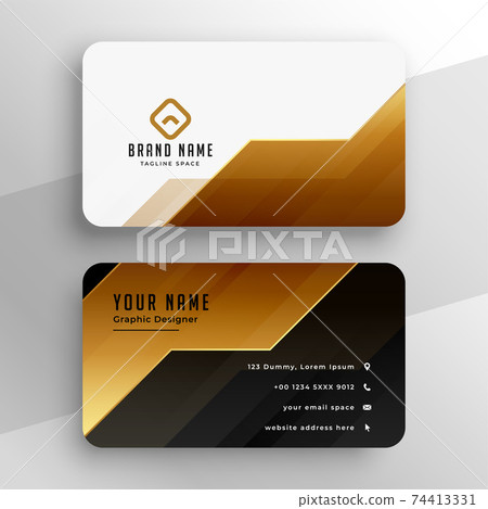 golden premium business card in geometric style 74413331