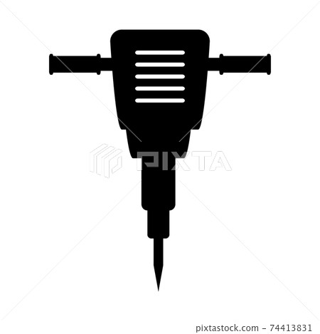 Jackhammer icon on white. 74413831