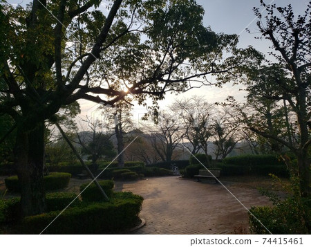 It is a casual landscape at dusk. The theme is melancholy and good old Japan. It is a casual landscape at dusk. The theme is melancholy and good old Japan. 74415461
