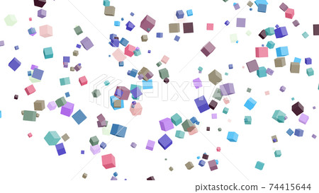 CG cube, many rolling cubes 74415644