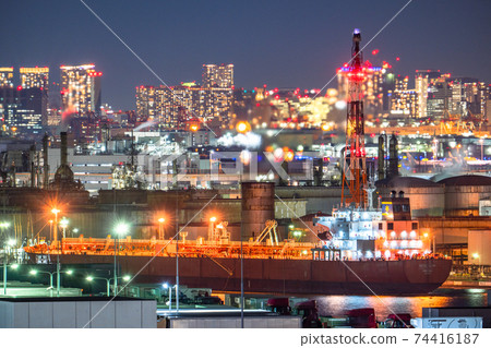 《神奈川》工廠夜景和城市夜景 74416187