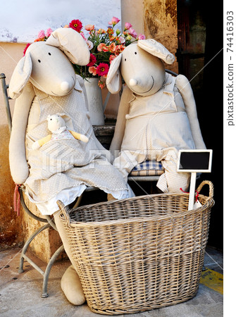 hand made toys on shop window hand made toys on shop window 74416303