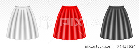 White, red and black women skirts with foldes 74417624